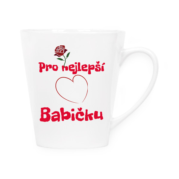 Hrnek kónický s potiskem Hrníček pro štěstí 