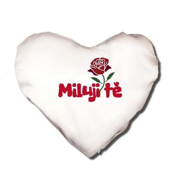 Polštář SRDCE s potiskem srdce z lásky